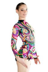 OS-0805, Olynstone rhythmic gymnastics leotard with all colors and one of the kind leotard